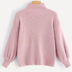 Pearl Pink Ribbed Sweater